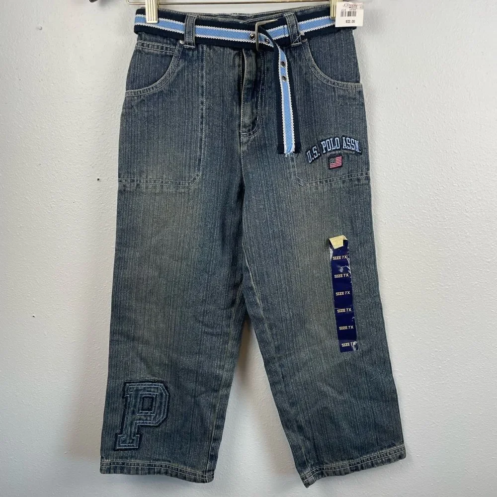 NWT U.S. Polo Association Belted Jeans Size 7X